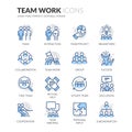 Line Team Work Icons Royalty Free Stock Photo