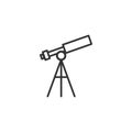 Line Telescope icon illustration isolated vector sign symbol. Astronomy science symbol magnify sign. Royalty Free Stock Photo