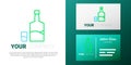 Line Tequila bottle and shot glass icon isolated on white background. Mexican alcohol drink. Colorful outline concept Royalty Free Stock Photo