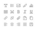 Line Text Editing Icons Royalty Free Stock Photo