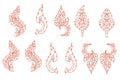 Line Thai fire design for tattoo.Japanese fire for tattoo background.