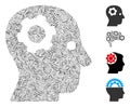 Line Thinking Gear Icon Vector Mosaic Royalty Free Stock Photo