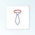 Line Tie icon isolated on white background. Necktie and neckcloth symbol. Colorful outline concept. Vector Royalty Free Stock Photo