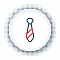 Line Tie icon isolated on white background. Necktie and neckcloth symbol. Colorful outline concept. Vector Royalty Free Stock Photo