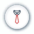 Line Tie icon isolated on white background. Necktie and neckcloth symbol. Colorful outline concept. Vector Royalty Free Stock Photo