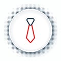 Line Tie icon isolated on white background. Necktie and neckcloth symbol. Colorful outline concept. Vector Royalty Free Stock Photo