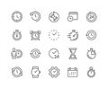 Line Time Icons Royalty Free Stock Photo