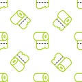 Line Toilet paper roll icon isolated seamless pattern on white background. Vector