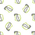 Line Toothache icon isolated seamless pattern on white background. Vector