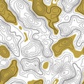 Line topographic contour map background. Seamless.