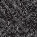 Line topographic contour map background. Seamless.