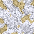 Line topographic contour map background. Seamless.