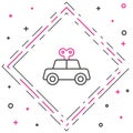 Line Toy car icon isolated on white background. Colorful outline concept. Vector Royalty Free Stock Photo