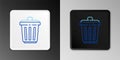 Line Trash can icon isolated on grey background. Garbage bin sign. Recycle basket icon. Office trash icon. Colorful