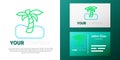 Line Tropical palm tree icon isolated on white background. Coconut palm tree. Colorful outline concept. Vector Royalty Free Stock Photo