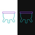 Line Udder icon isolated on white and black background. Colorful outline concept. Vector