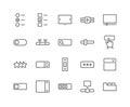Line UI Elements Icons Royalty Free Stock Photo