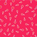 Line Undefined key icon isolated seamless pattern on red background. Vector Royalty Free Stock Photo
