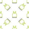 Line Undershirt icon isolated seamless pattern on white background. Vector
