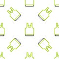 Line Undershirt icon isolated seamless pattern on white background. Vector