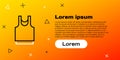 Line Undershirt icon isolated on yellow background. Colorful outline concept. Vector