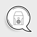 Line Uninterruptible power supply UPS icon isolated on grey background. Colorful outline concept. Vector