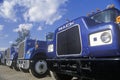 A line up of Mack trucks Royalty Free Stock Photo