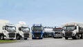 Line up of Volvo Trucks