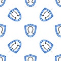 Line User protection icon isolated seamless pattern on white background. Secure user login, password protected, personal Royalty Free Stock Photo