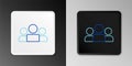 Line Users group icon isolated on grey background. Group of people icon. Business avatar symbol - users profile icon