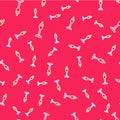 Line Vacuum cleaner icon isolated seamless pattern on red background. Vector