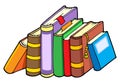 Line of various books