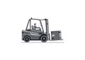 Gray counterbalance forklift. Royalty Free Stock Photo