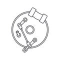 Line vector icon auto moto parts accessories brake cylinder. Repair service equipment. Engine elements shop catalog Royalty Free Stock Photo