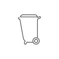 Line vector icon bin, trash. Outline vector icon