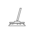 Line vector icon broom, clean. Outline vector icon