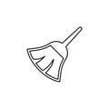 Line vector icon broom, duster. Outline vector icon