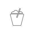 Line vector icon bucket, cleaning . Outline vector icon