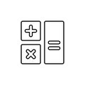 Line vector icon calculator. Outline vector icon