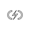 Line vector icon charge, flash. Outline vector icon