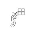 Line vector icon cleaning, window. Outline vector icon