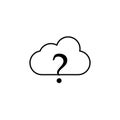 Line vector icon cloud faq, cloud support. Outline vector icon