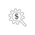 Line vector icon configuration, dollar. Outline vector icon