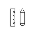 Line vector icon drafting tools, drawing tools. Outline vector icon