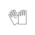 Line vector icon gloves. Outline vector icon