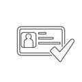 Line vector icon Id card, security. Outline vector icon