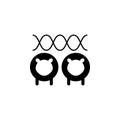 Line vector icon illustration of sheeps cloning