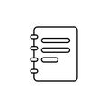 Line vector icon jotter, notebook. Outline vector icon