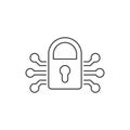 Line vector icon Lock smart security. Outline vector icon
