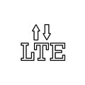 Line vector icon lte, signal, arrows. Outline vector icon Royalty Free Stock Photo